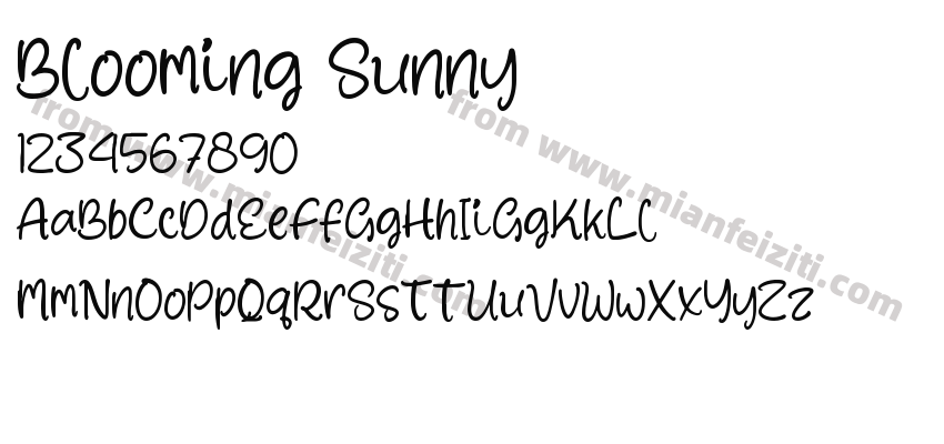 Blooming Sunny字体预览