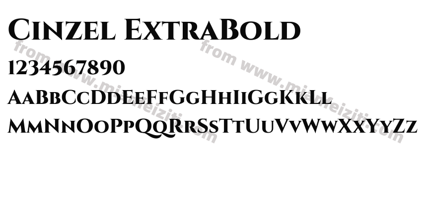 Cinzel ExtraBold字体预览