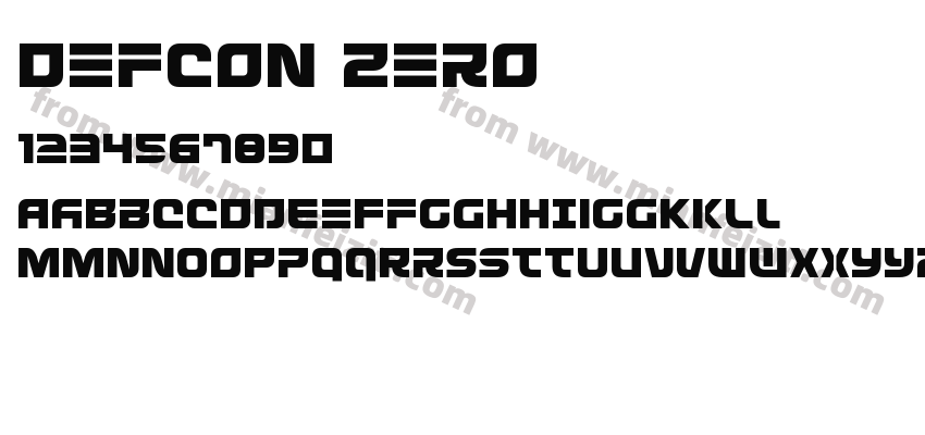 Defcon Zero字体预览