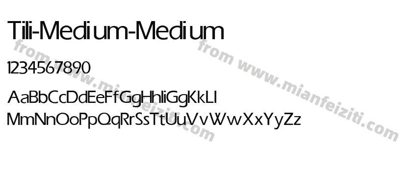 Tili-Medium-Medium字体预览