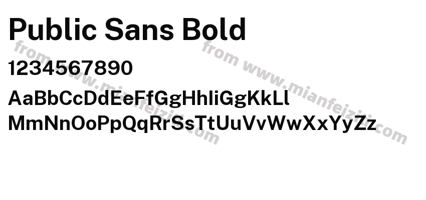 Public Sans Bold字体预览
