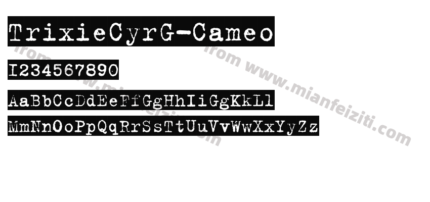 TrixieCyrG-Cameo字体预览