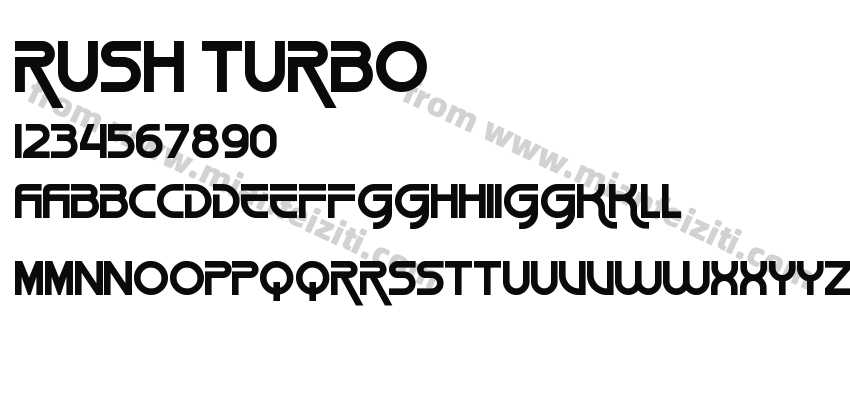 Rush Turbo字体预览