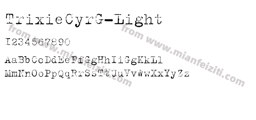 TrixieCyrG-Light字体预览