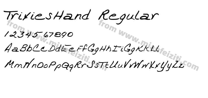TrixiesHand Regular字体预览