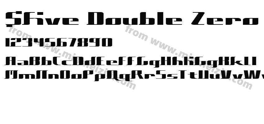 $Five Double Zero Regular字体预览