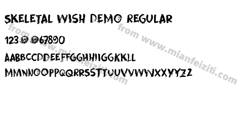 Skeletal Wish DEMO Regular字体预览