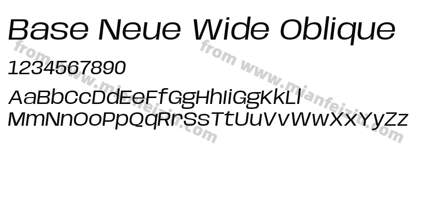 Base Neue Wide Oblique字体预览