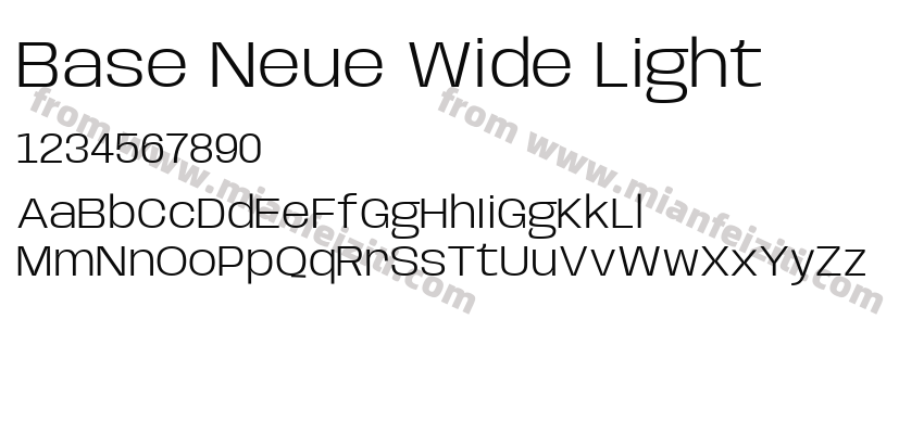 Base Neue Wide Light字体预览