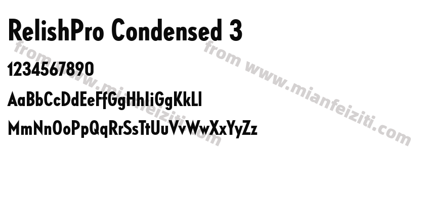 RelishPro Condensed 3字体预览