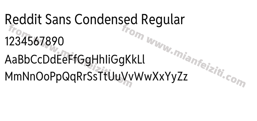 Reddit Sans Condensed Regular字体预览