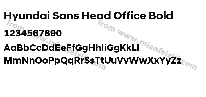 Hyundai Sans Head Office Bold字体预览