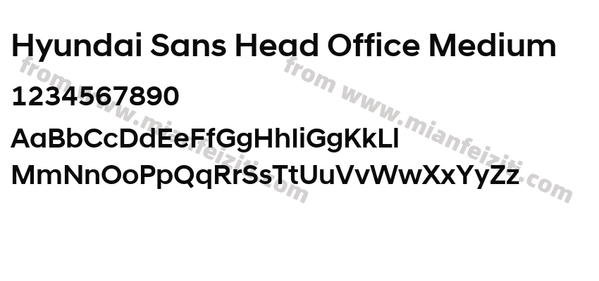 Hyundai Sans Head Office Medium字体预览