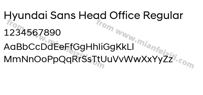Hyundai Sans Head Office Regular字体预览