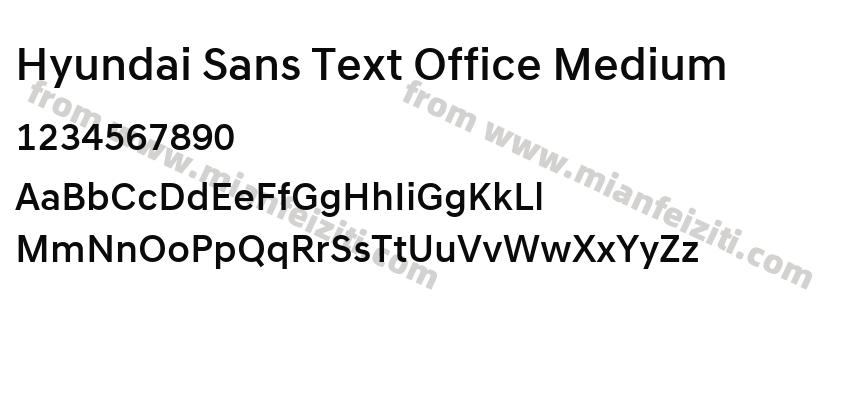Hyundai Sans Text Office Medium字体预览