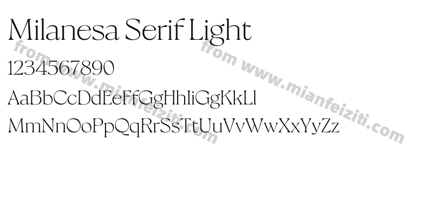 Milanesa Serif Light字体预览