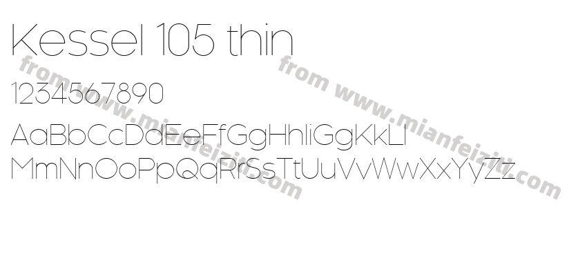 Kessel 105 thin字体预览