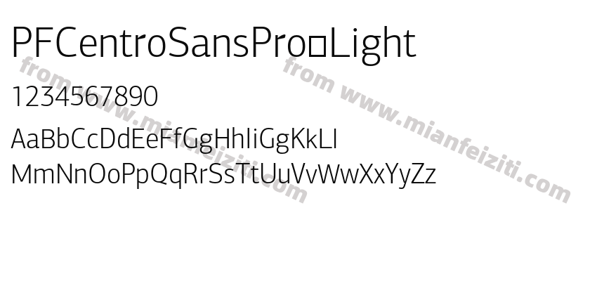 PFCentroSansPro-Light字体预览