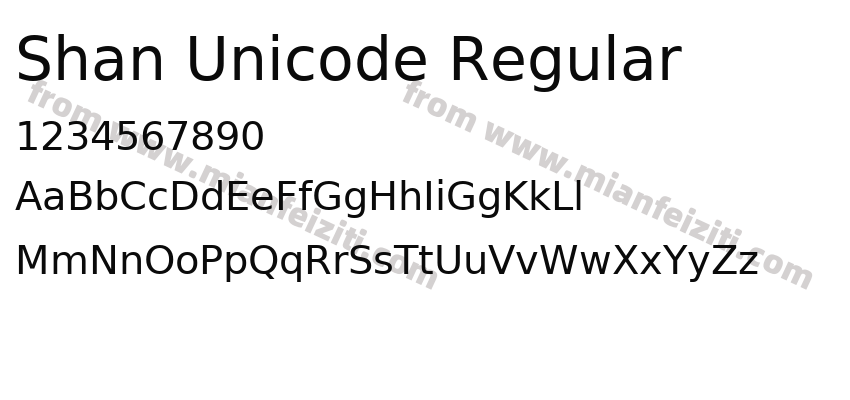 Shan Unicode Regular字体预览