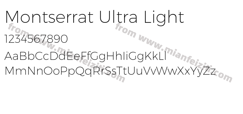 Montserrat Ultra Light字体预览