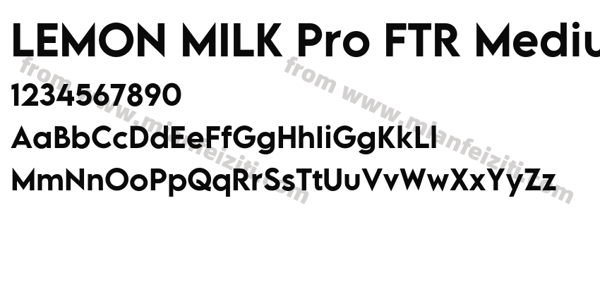 LEMON MILK Pro FTR Medium字体预览