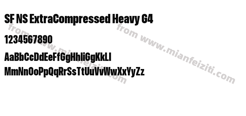 SF NS ExtraCompressed Heavy G4字体预览