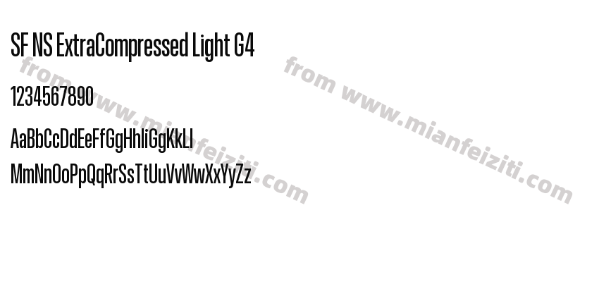 SF NS ExtraCompressed Light G4字体预览