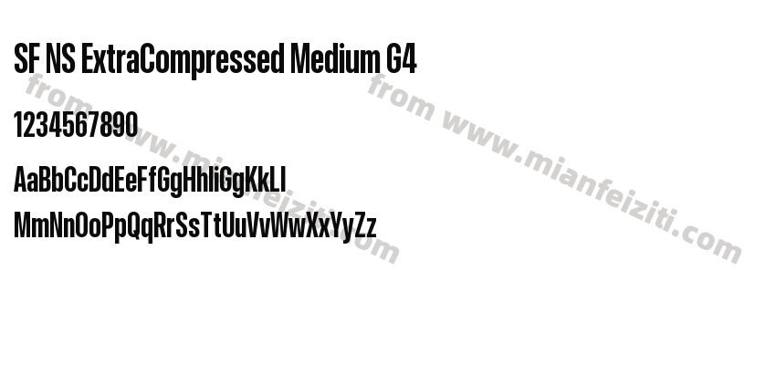 SF NS ExtraCompressed Medium G4字体预览