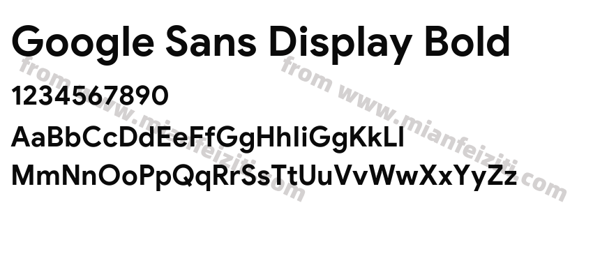 Google Sans Display Bold字体预览