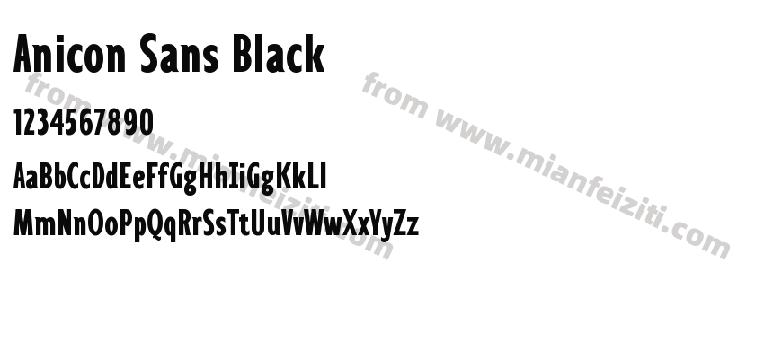 Anicon Sans Black字体预览