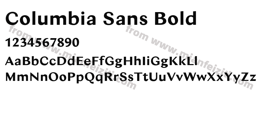 Columbia Sans Bold字体预览
