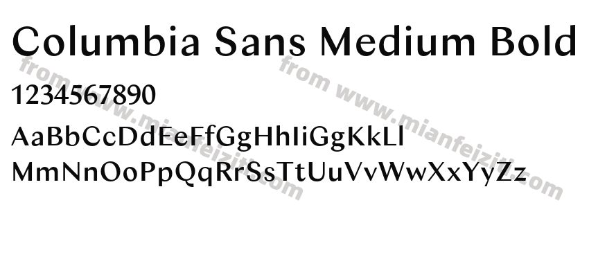 Columbia Sans Medium Bold字体预览