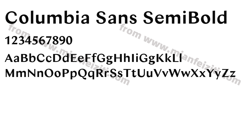 Columbia Sans SemiBold字体预览