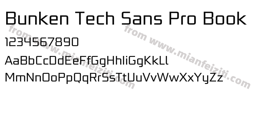 Bunken Tech Sans Pro Book字体预览