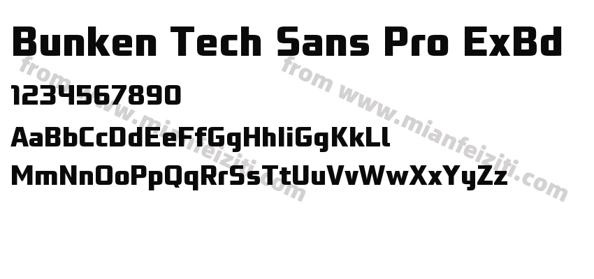 Bunken Tech Sans Pro ExBd字体预览