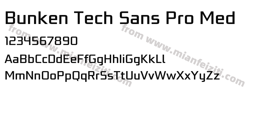 Bunken Tech Sans Pro Med字体预览