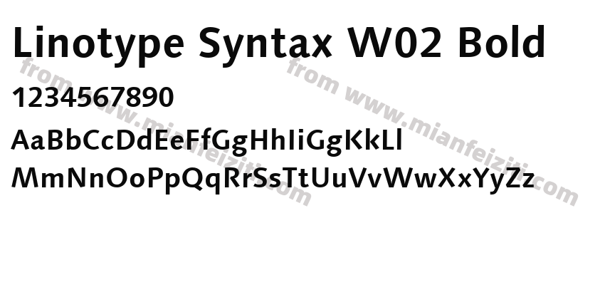 Linotype Syntax W02 Bold字体预览