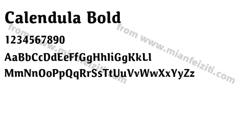 Calendula Bold字体预览