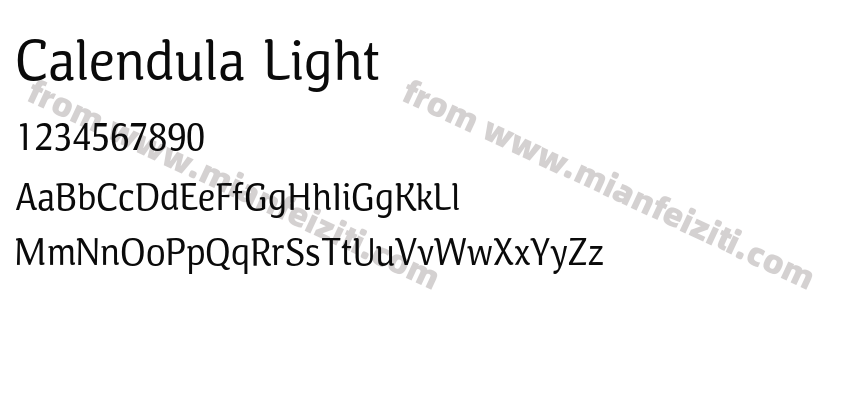 Calendula Light字体预览