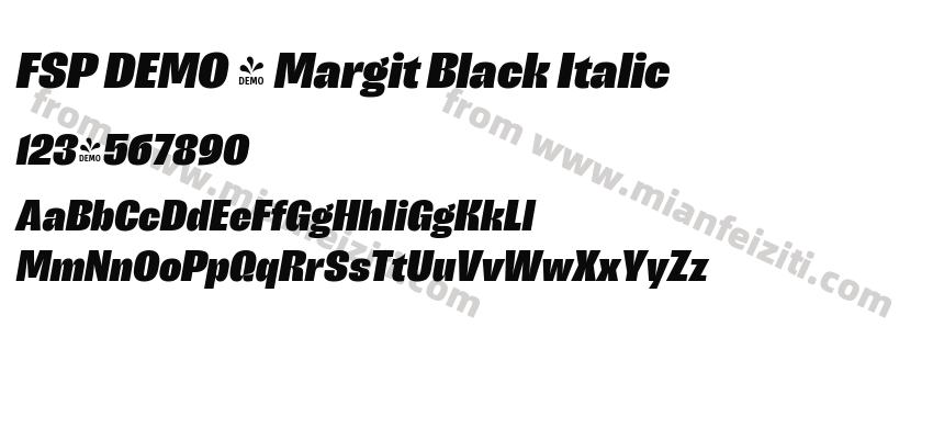 FSP DEMO - Margit Black Italic字体预览