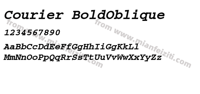 Courier BoldOblique字体预览