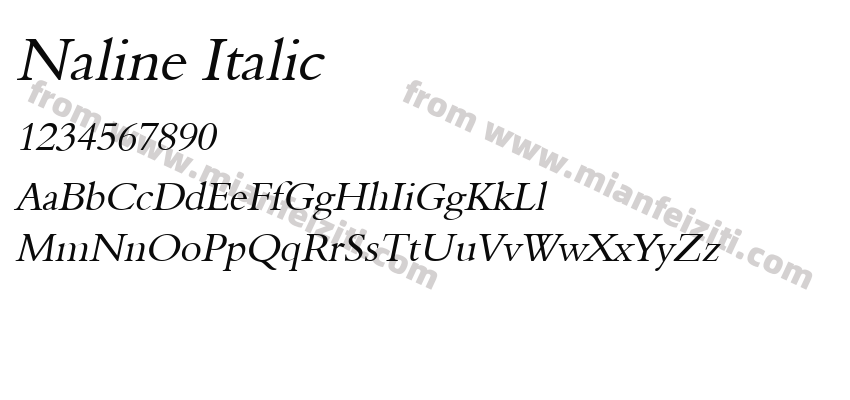 Naline Italic字体预览