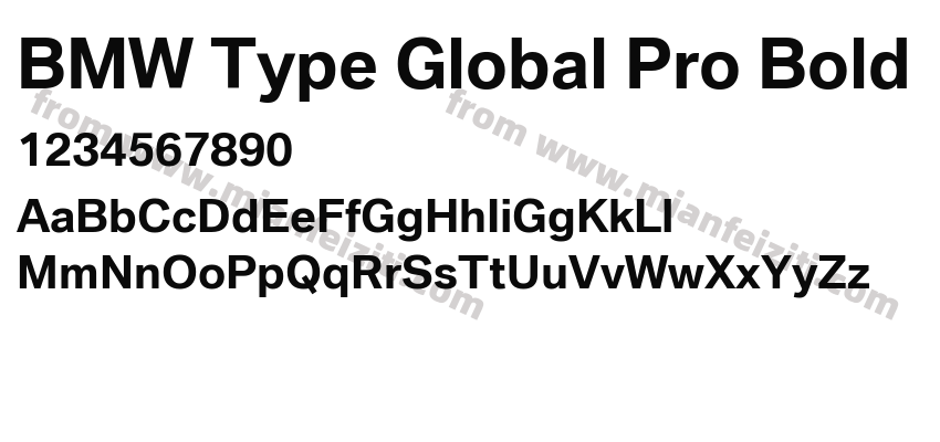 BMW Type Global Pro Bold字体预览