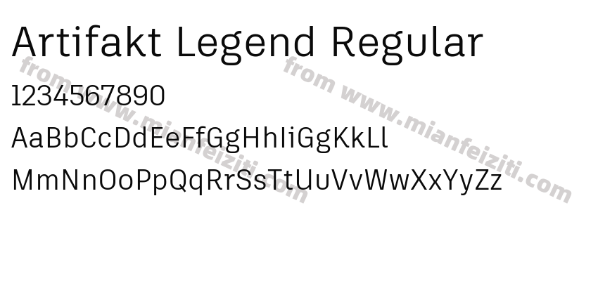 Artifakt Legend Regular字体预览