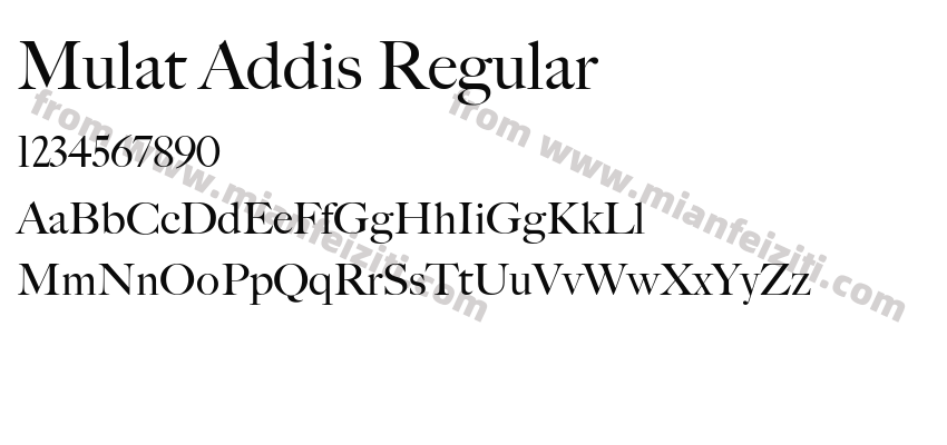 Mulat Addis Regular字体预览