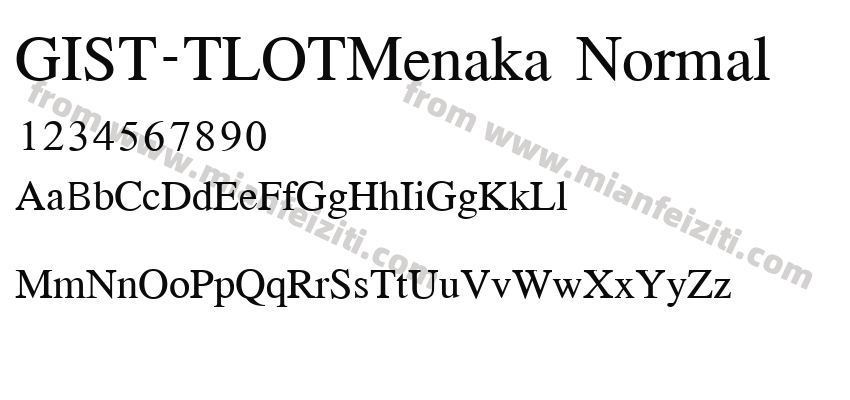 GIST-TLOTMenaka Normal字体预览