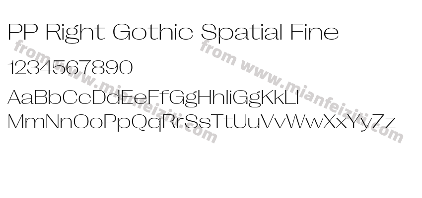 PP Right Gothic Spatial Fine字体预览