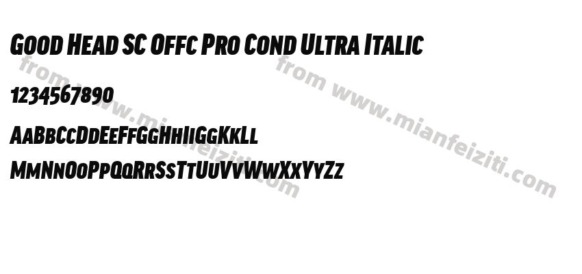 Good Head SC Offc Pro Cond Ultra Italic字体预览