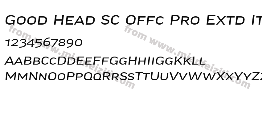 Good Head SC Offc Pro Extd Italic字体预览