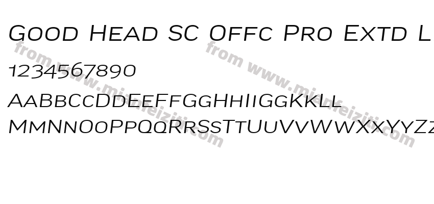 Good Head SC Offc Pro Extd Light Italic字体预览